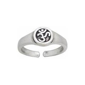Sterling Silver Aum or OM Yoga Symbol Toe Ring or Pinky Ring for wholesale by Silver Insanity