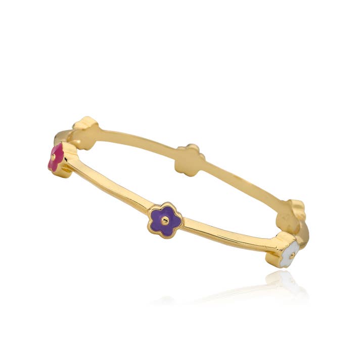 Dainty Flower Bangle for wholesale by Little Miss Twin Stars