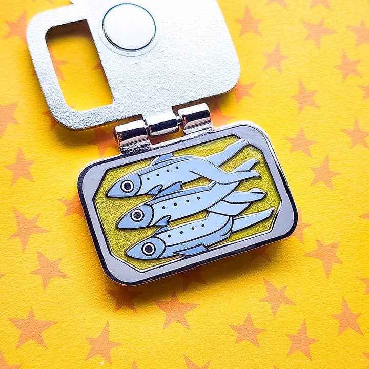 Toku Arts - Wholesale Lapel Pin/Button - Tightly Packed Sardines Enamel Pin3