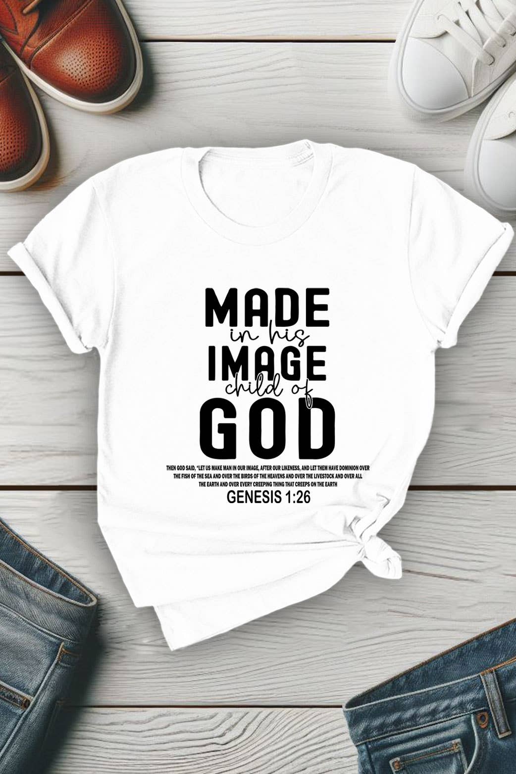 Top Avenue - Wholesale Screen Printed T-Shirt - Women's - Made in His Image Child Of God, Unisex Round Neck T-Shirt0