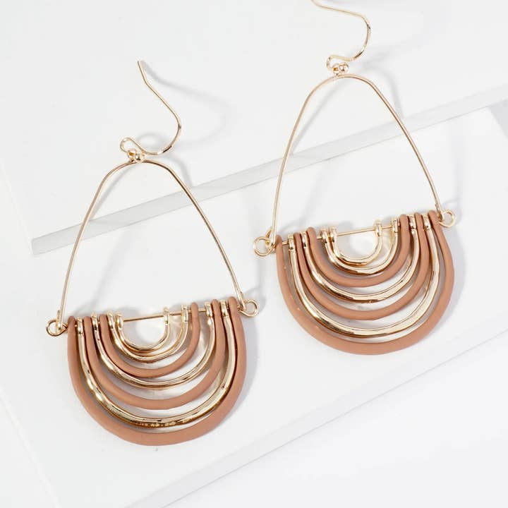 Wild Honey - Wholesale Dangle Earrings - Hammered Metal Geometric Teardrop Dangle Earrings1