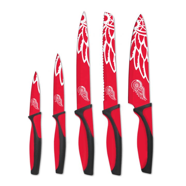 NHL Detroit Red Wings 5pc Kitchen Knife Set for wholesale by Inglasco Inc.