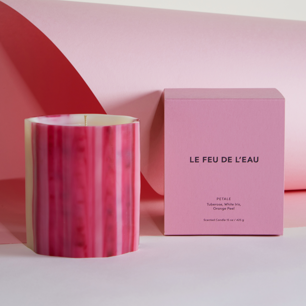 Le Feu De L'eau - Wholesale Pillar Candle - Petale, 15oz wax vessel1