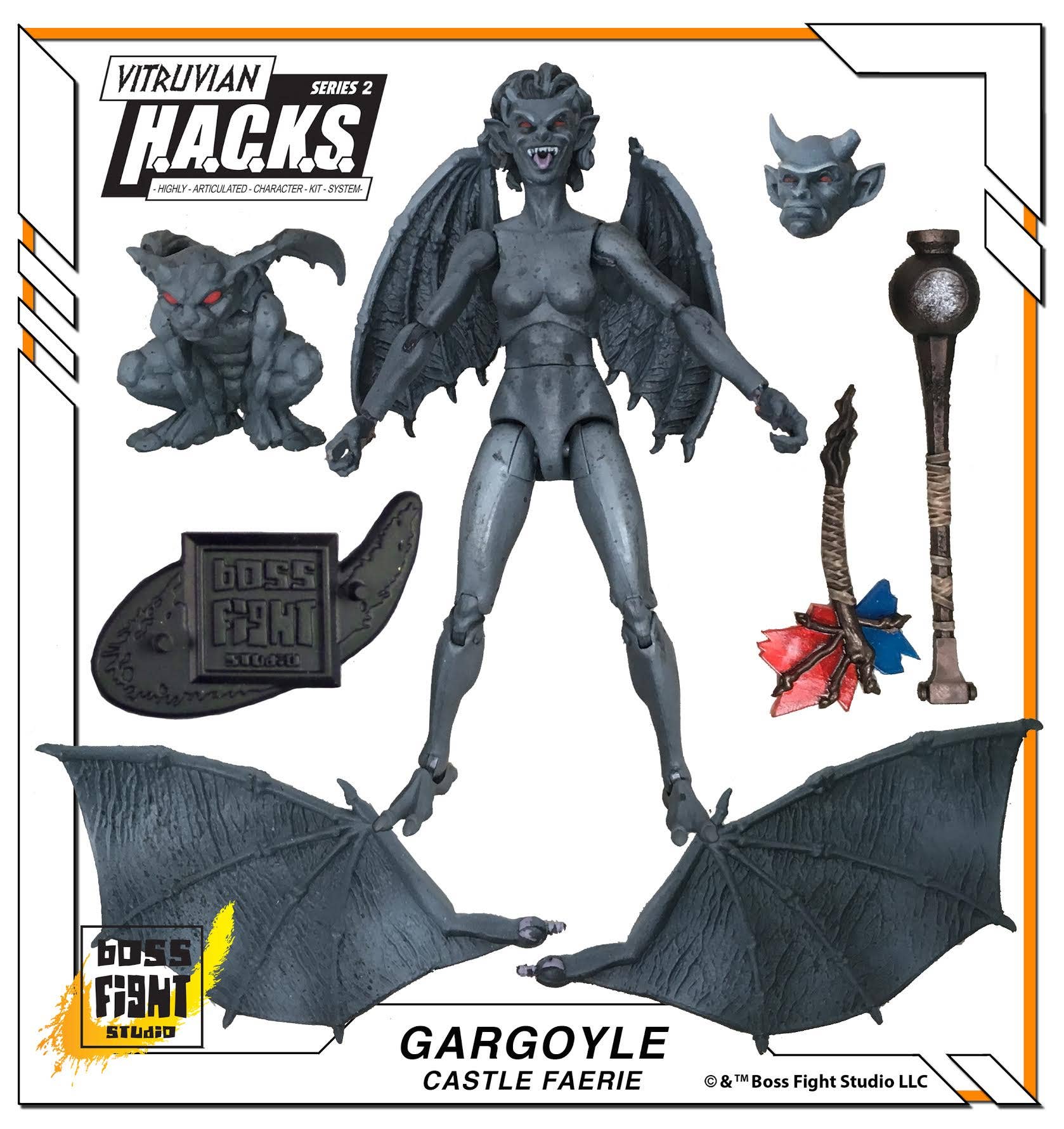 Boss Fight Studio Llc - Wholesale Figurine Toy - Kids - Vitruvian H.A.C.K.S. Action Figure: Gargoyle - Castle Faerie0