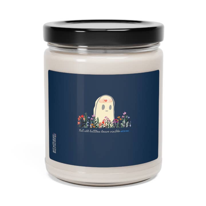 Série Fantôme Invisible - "Toutes les batailles ne laissent pas de cicatrices visibles." Bougie parfumée en cire de soja, 9oz pour la vente par Grit with Grace, LLC