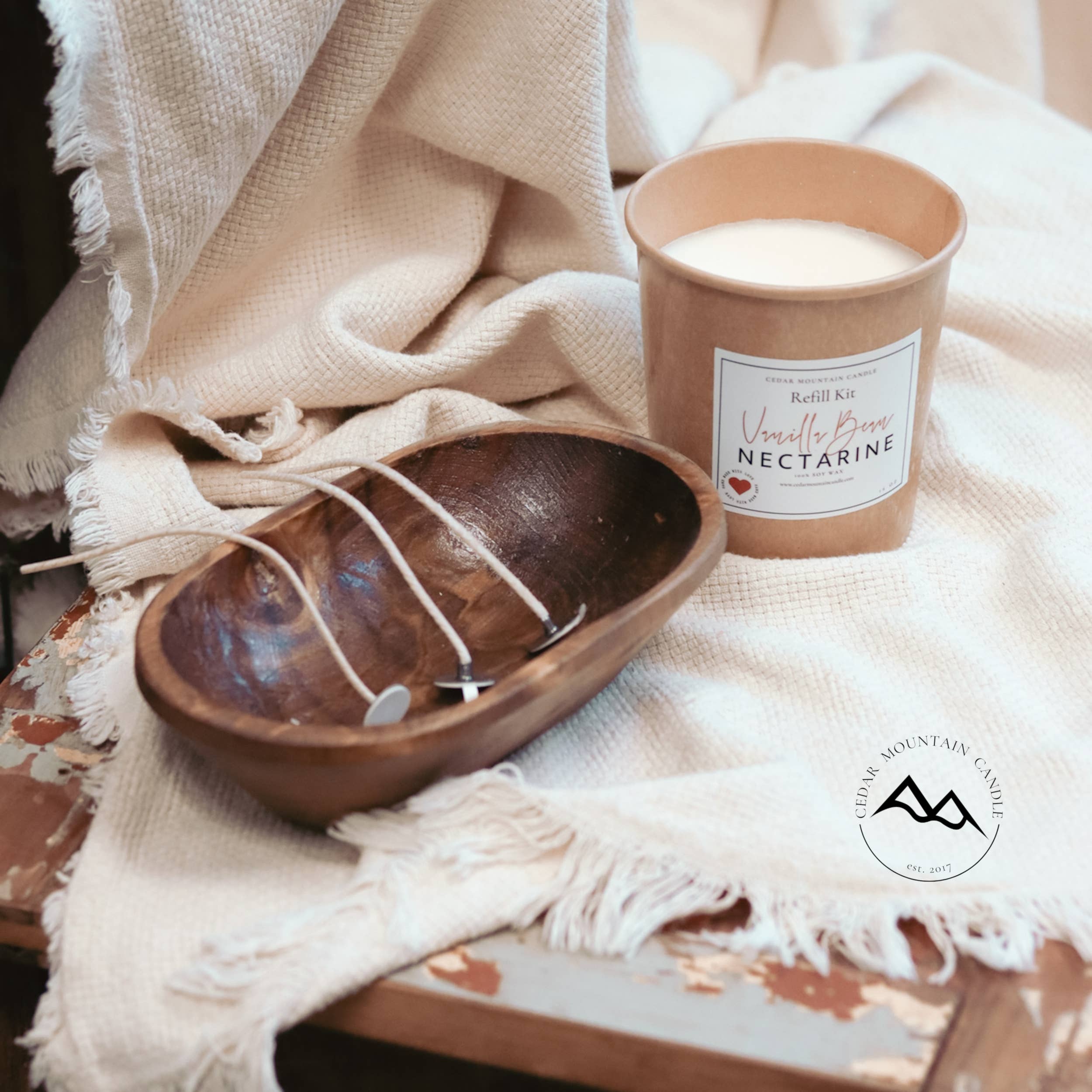 Cedar Mountain Candle – Vela em jarro/copo por atacado – Kit de recarga de velas de soja de 16 onças5