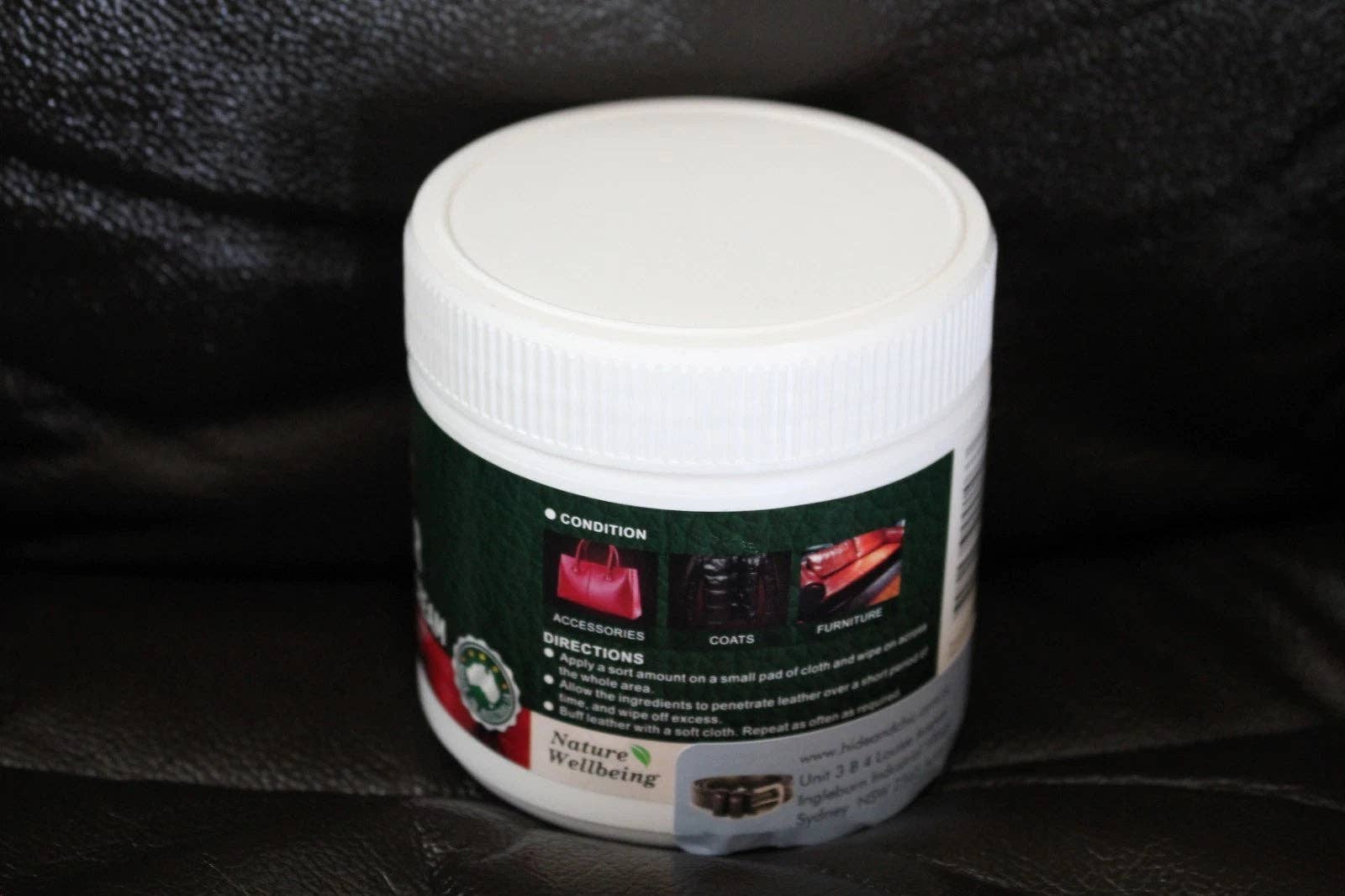 hide & chic - Wholesale Leerconditioner - Lederreiniger Conditioner Crème. Australisch gemaakt. Grote maat van 350 gram.1