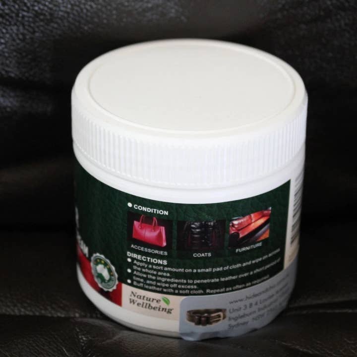 hide & chic - Wholesale Leather conditioner - Leather Cleaner Conditioning Cream. Australian Made.Large 350 Grm Size1