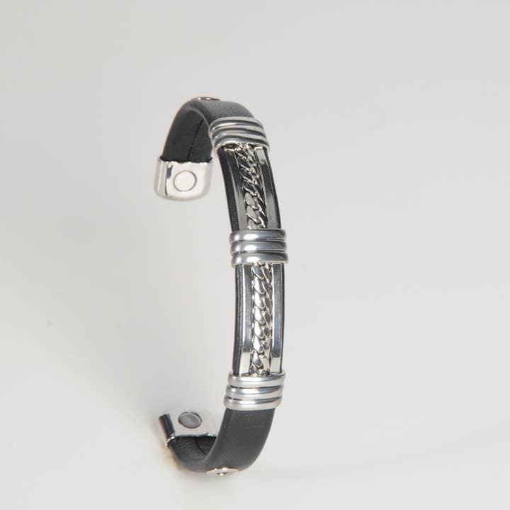 Shelley Enterprises Inc. - Wholesale Cuff Bracelet - 6143-MCH Magnetic Pure Copper Leatherette Cuff Bracelet3