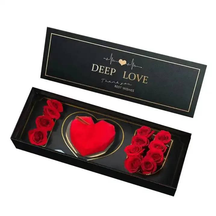 Elegant Design Supply - Wholesale Gift Box - Foldable Deep LOVE I Love You Box with Lid, Foam and Liner
