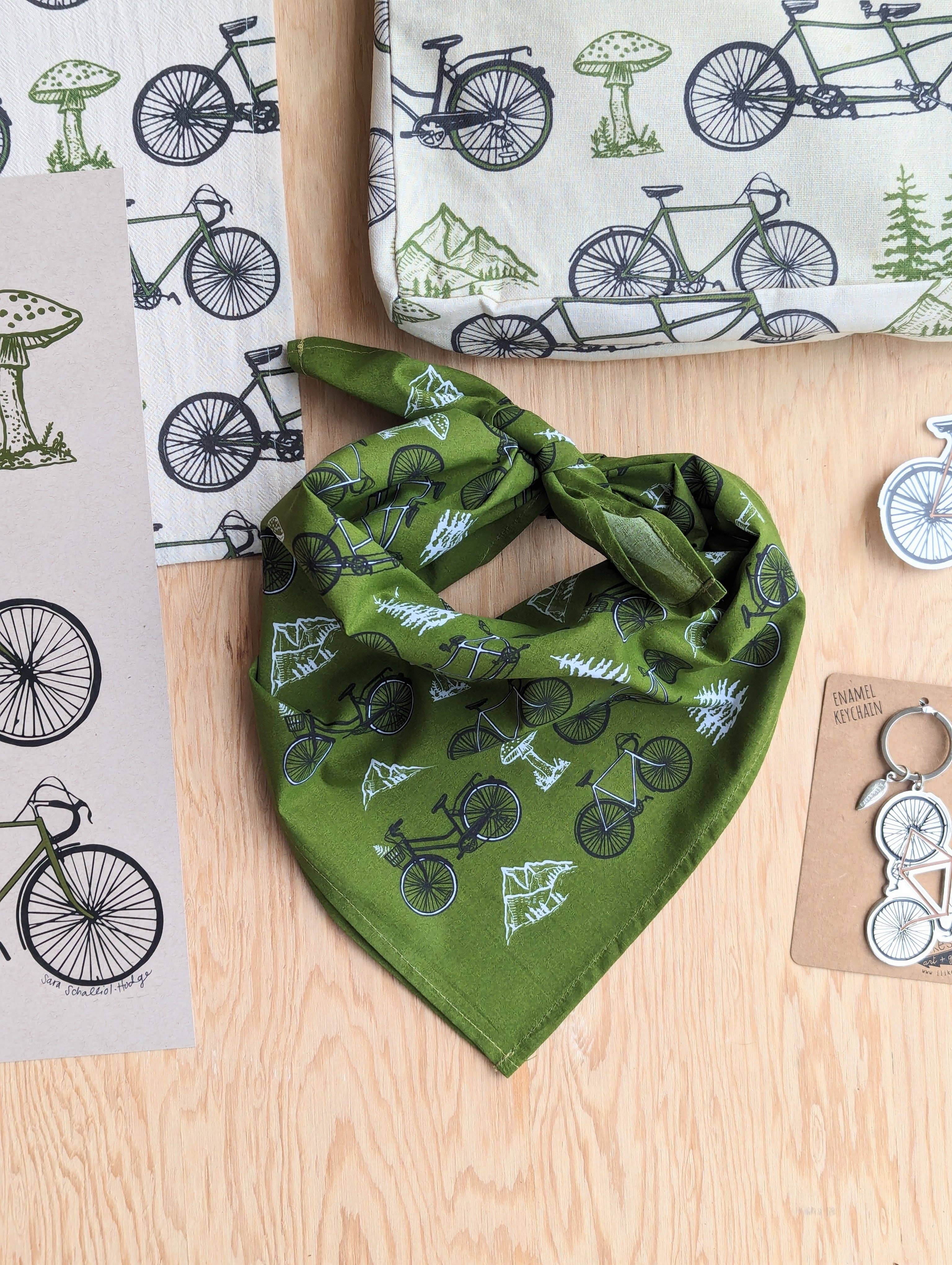 ilikesara | art + goods – wholesale Bandana – Unisex – bandana | bicycle adventure - green nature tree mountain scarf5