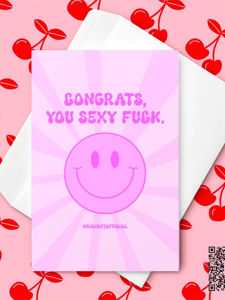 Carte de Félicitations Espiègle | Carte de Célébration Adulte Amusante pour la vente par Hot Mess Paper Co.