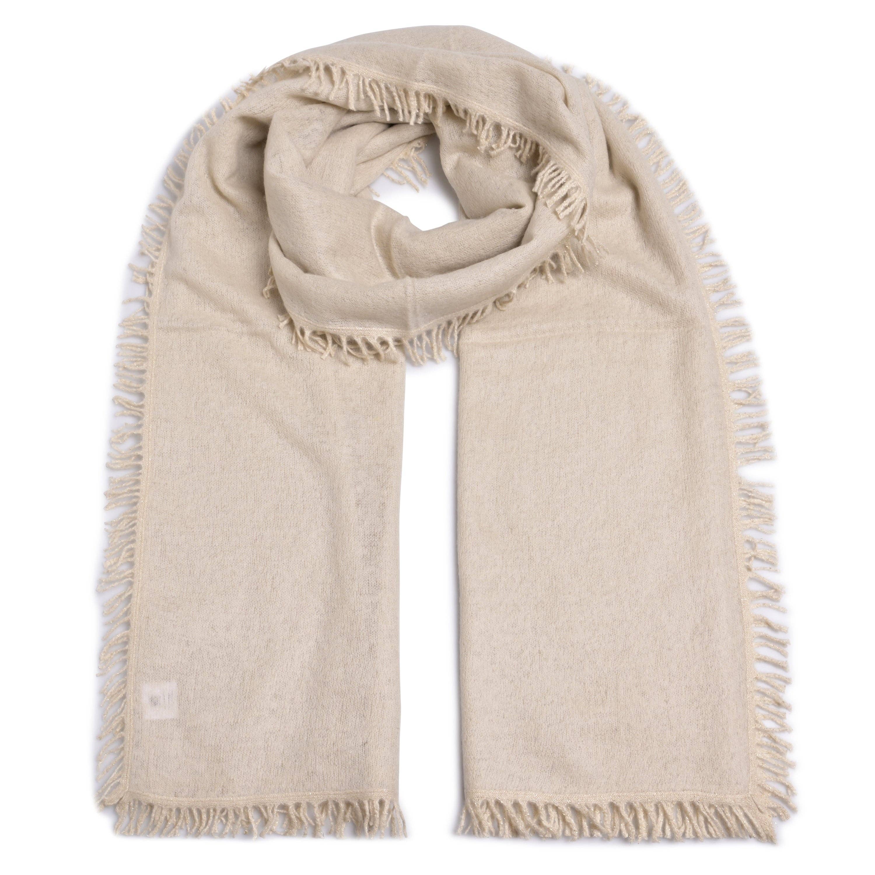 cute stuff GmbH - Wholesale Scarf - Women's - Bifeli-CS Lurex Cashmere Scarf in Oatmeal0