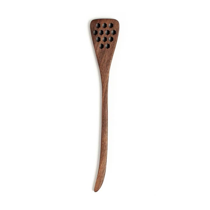 7" Walnut Wood Hex Honey Dipper - Handmade Kitchen Tool for wholesale by JBrody & Co. USA