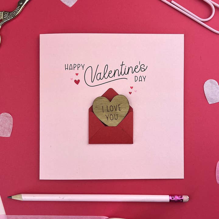 Carte de Saint-Valentin avec inscription « I Love You » pour la vente par KDee Designs