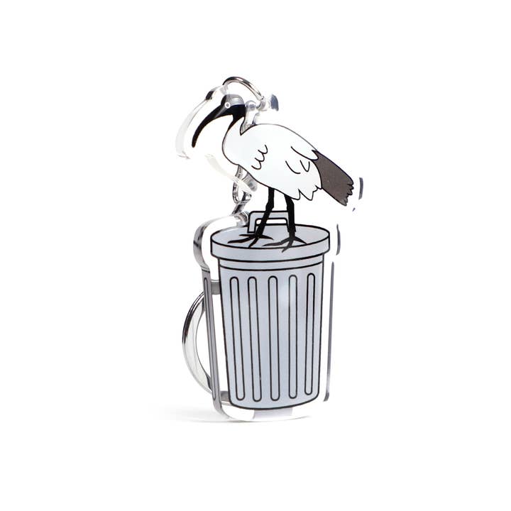 Bin Chicken Acrylic Keychain for wholesale by Little Green Mini Creative