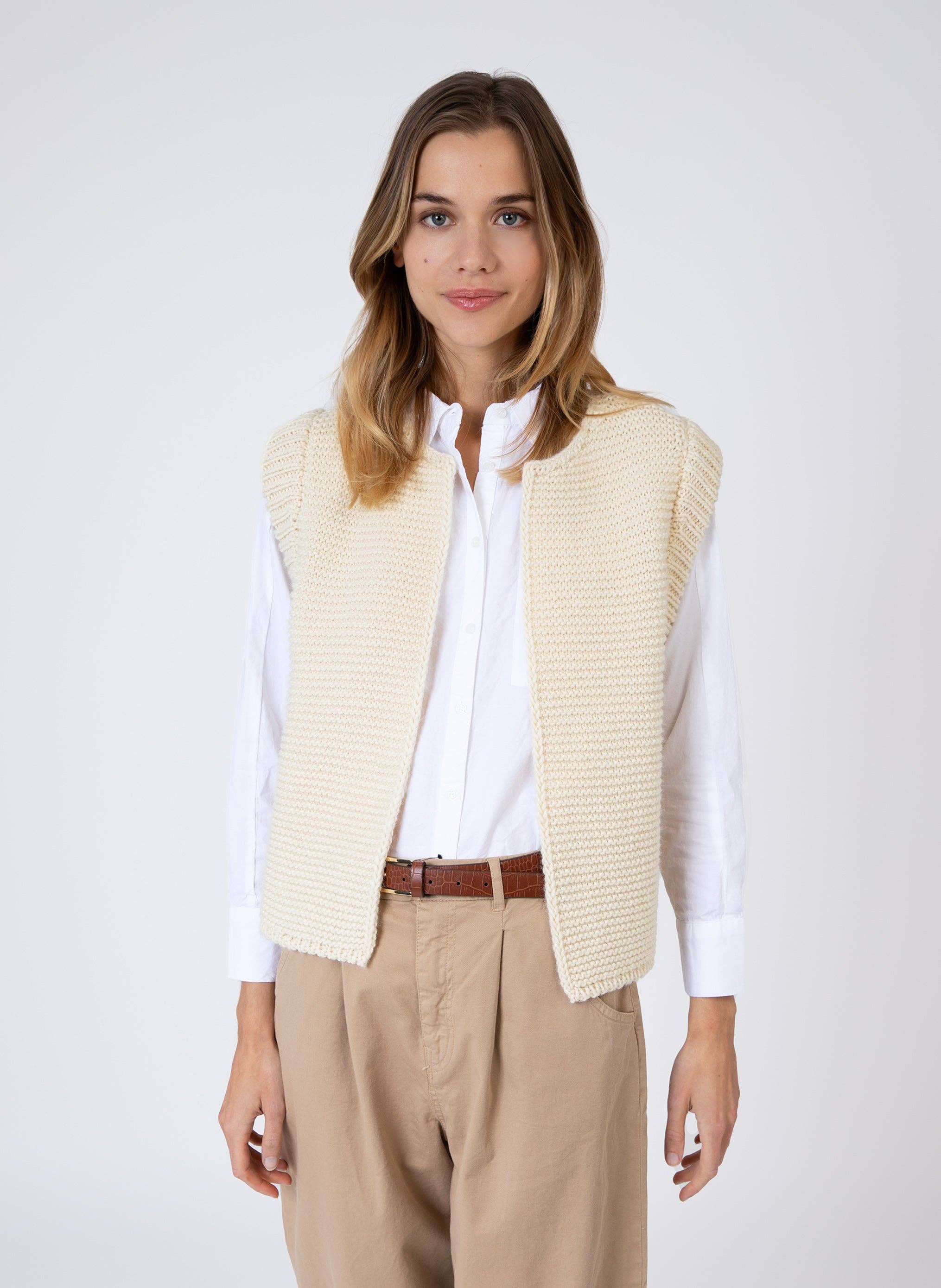 An'ge - Vente Cardigan – femme - CARDIGAN SANS MANCHE LEGRINGOU vanille0
