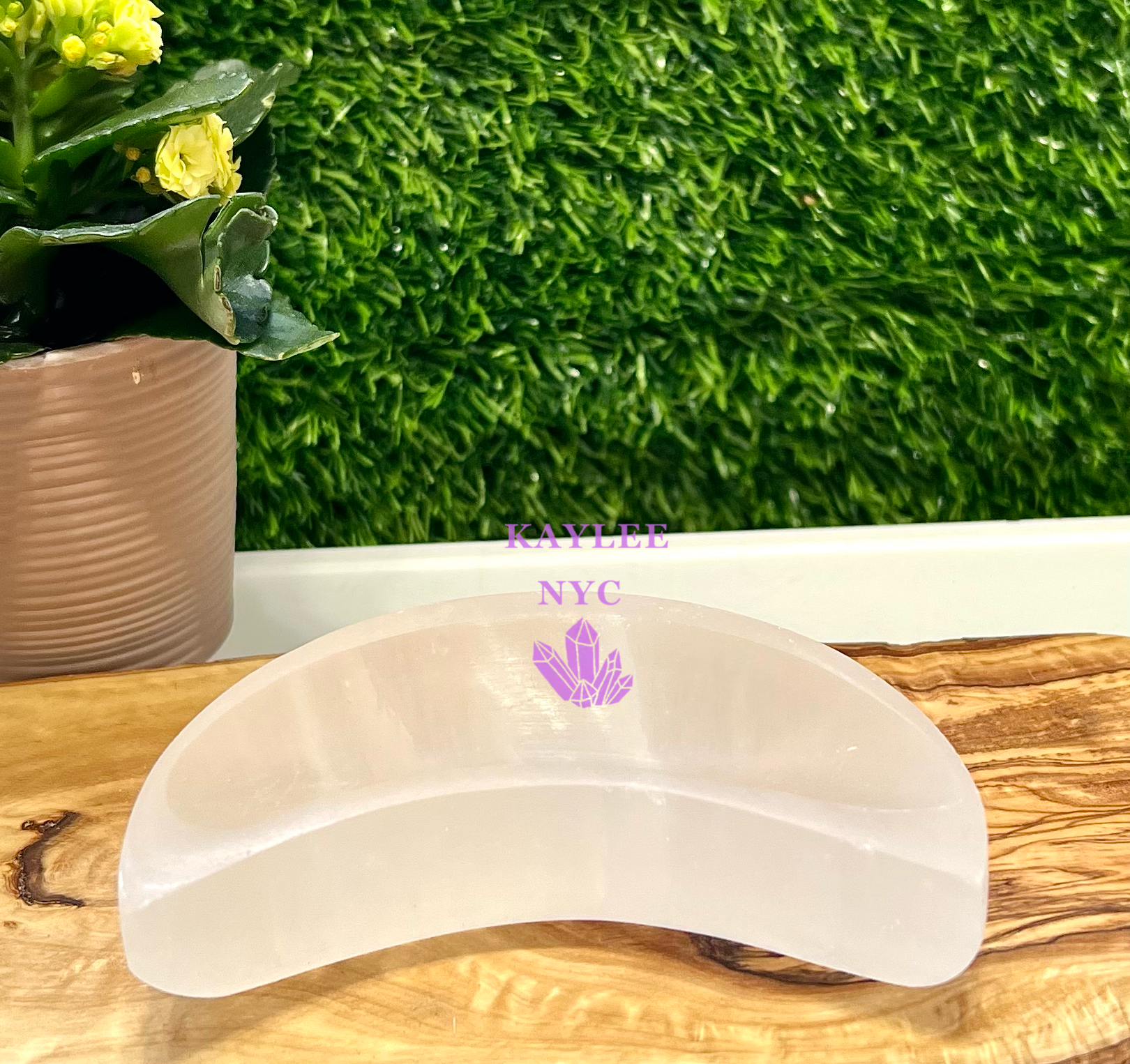 KayleeNYC - Wholesale Spiritual Stone/Crystal - Natural Selenite aka Satin Spar Moon Bowls ~10cm4