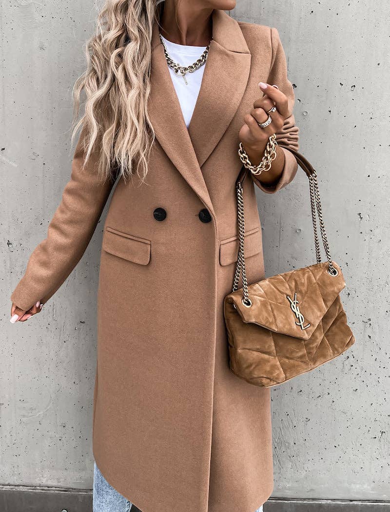 safistyle - Wholesale Coat - Women's - Double-Breasted Longline Coat9