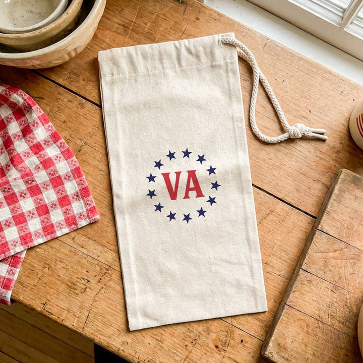 Étoiles & État - Sac à vin en toile personnalisé pour la vente par Heritage 76