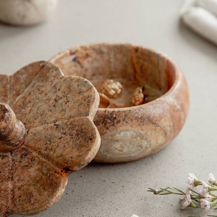 Villa Lua Home - Wholesale Decorative Box - Rust Travertine Trinket Box3