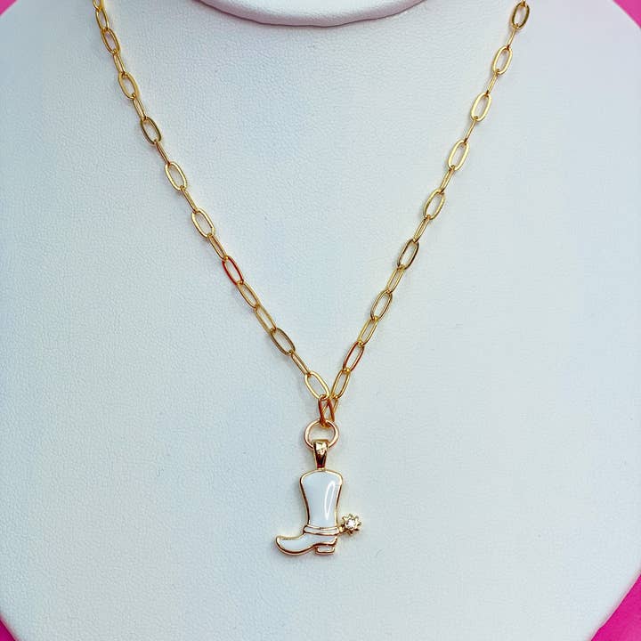 Taylor Shaye Designs – Großhandel Kette mit Anhänger/Charm – Weiße Stiefelkette