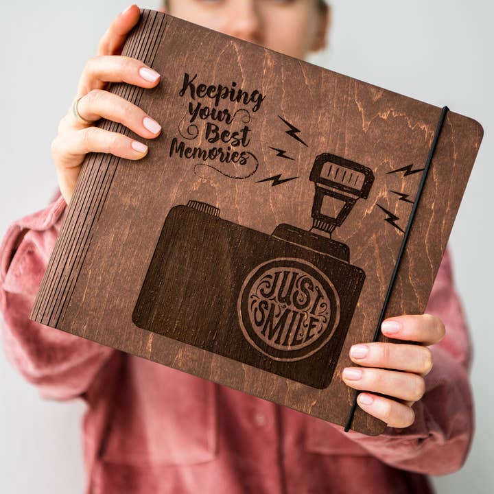 Mr.Deer – wholesale Photo album – Wood Photo Album "Keeping memories". Scrapbook.
