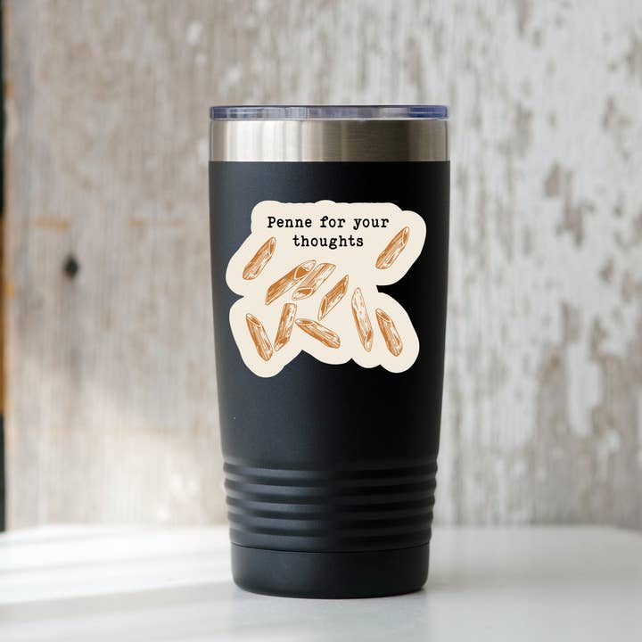 Yarnival - Wholesale Sticker - Penne for Your Thoughts Sticker - food, kitchen, pasta1