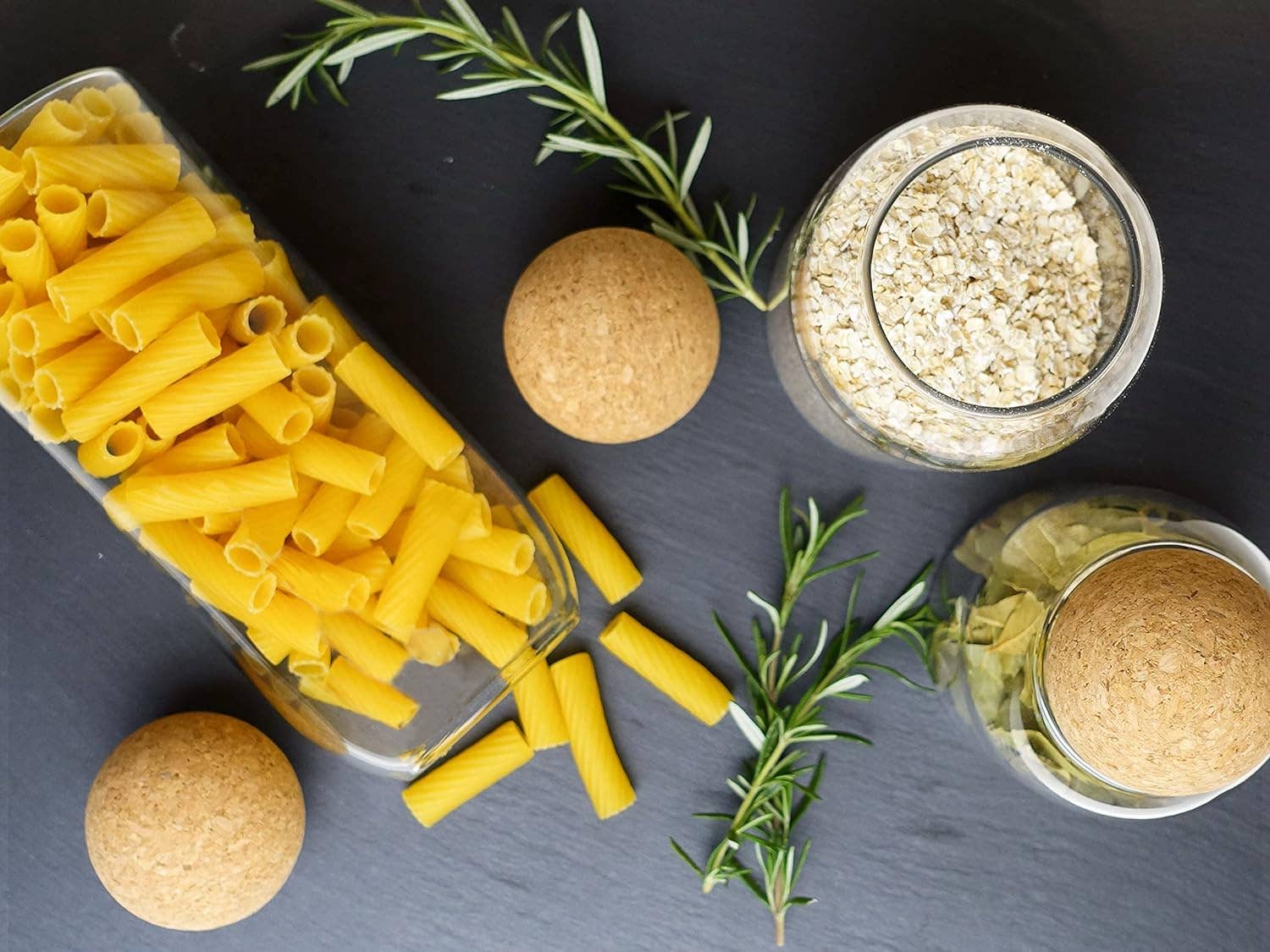 VIGOR – wholesale Jar – Glass Storage Jars with Cork Lid Ball 3 Pack, Clear Canister3