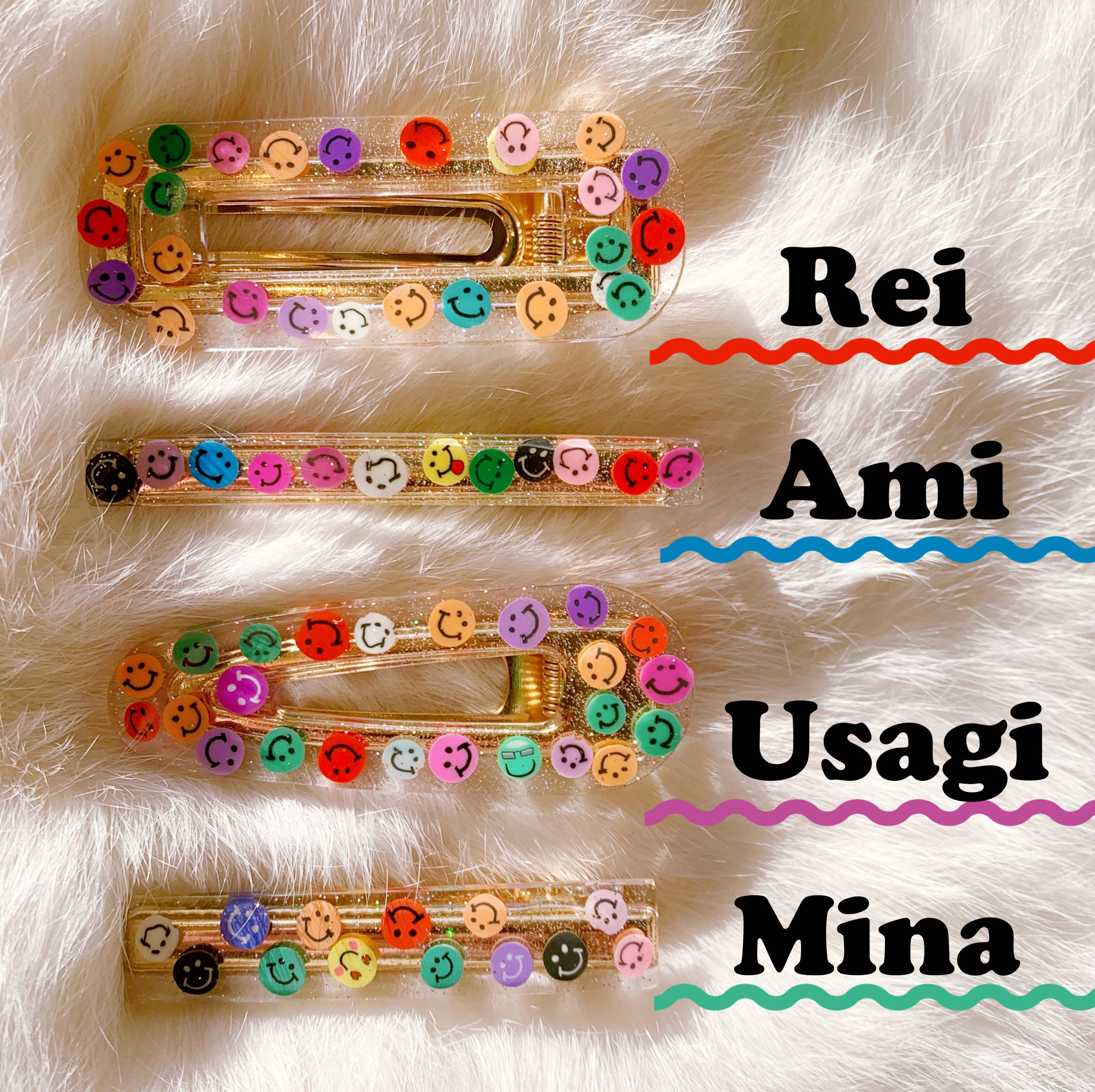 Coco's Musings - Wholesale Hair Clip - Women's - Rainbow Smiley Faces Hair Clips11