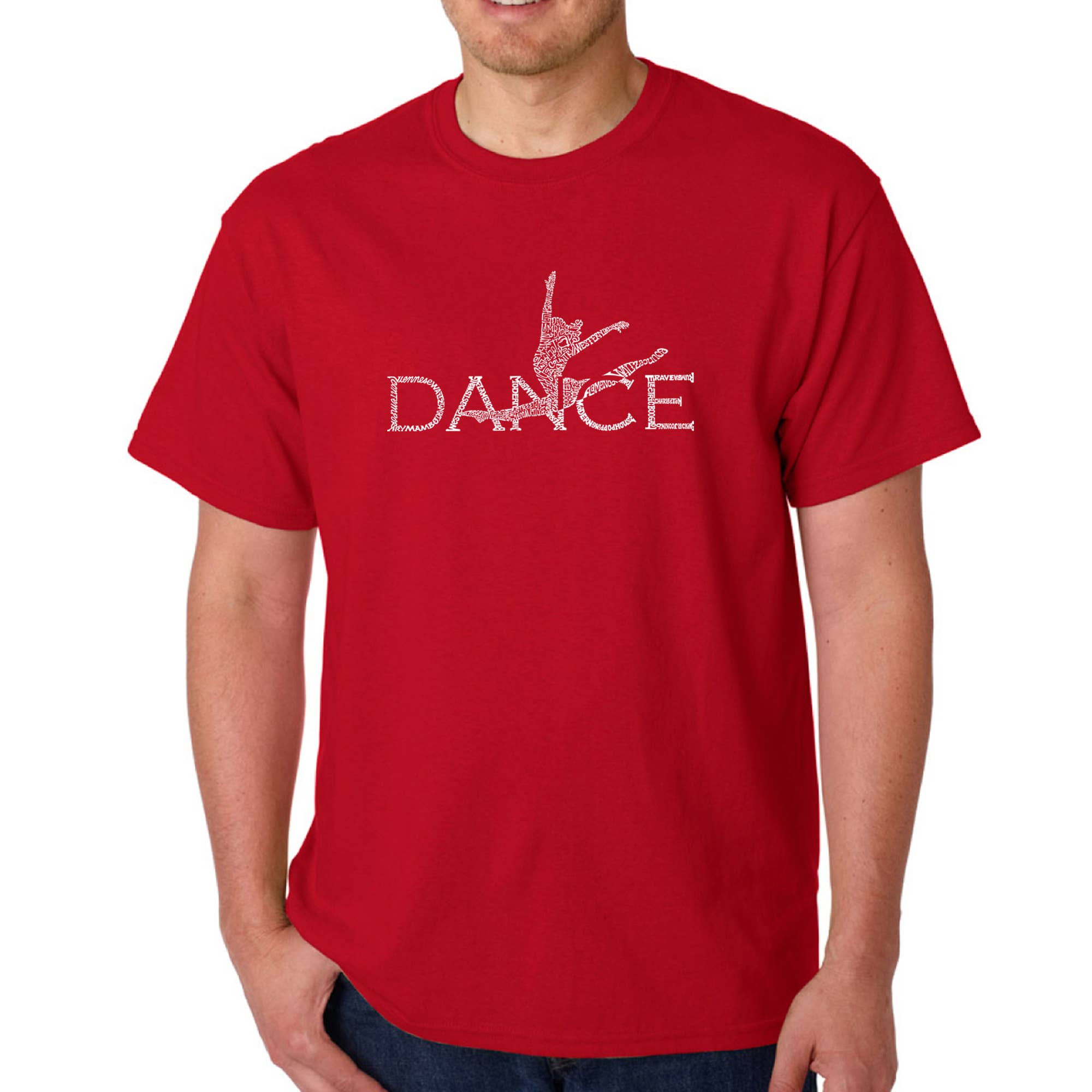 LA Pop Art - Wholesale Screen Printed T-Shirt - Men's - LA Pop Art Men's Word Art T-shirt - Dancer8