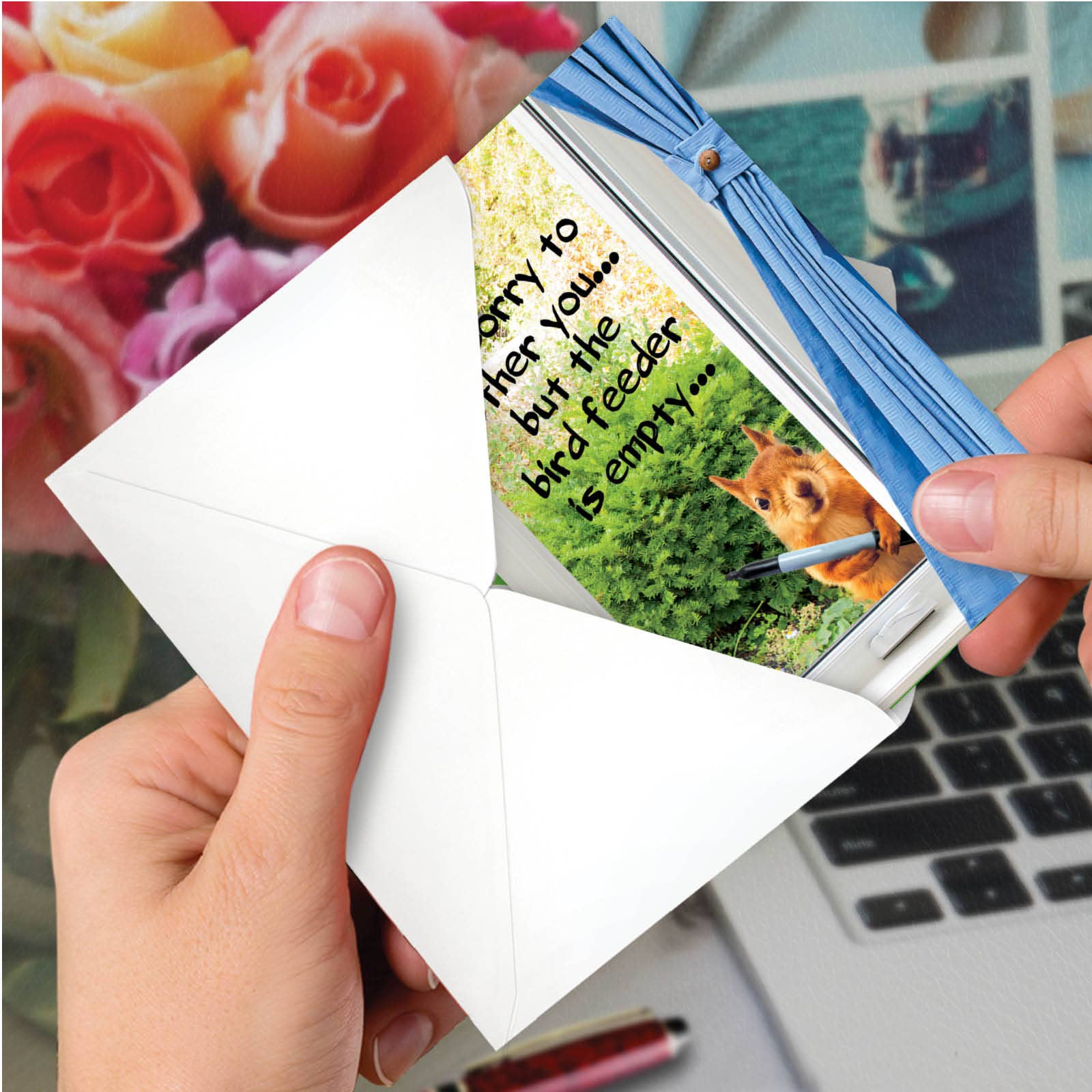 NobleWorks - Vente Cartes d'anniversaire - Carte d'anniversaire - Mangeoire à oiseaux vide2