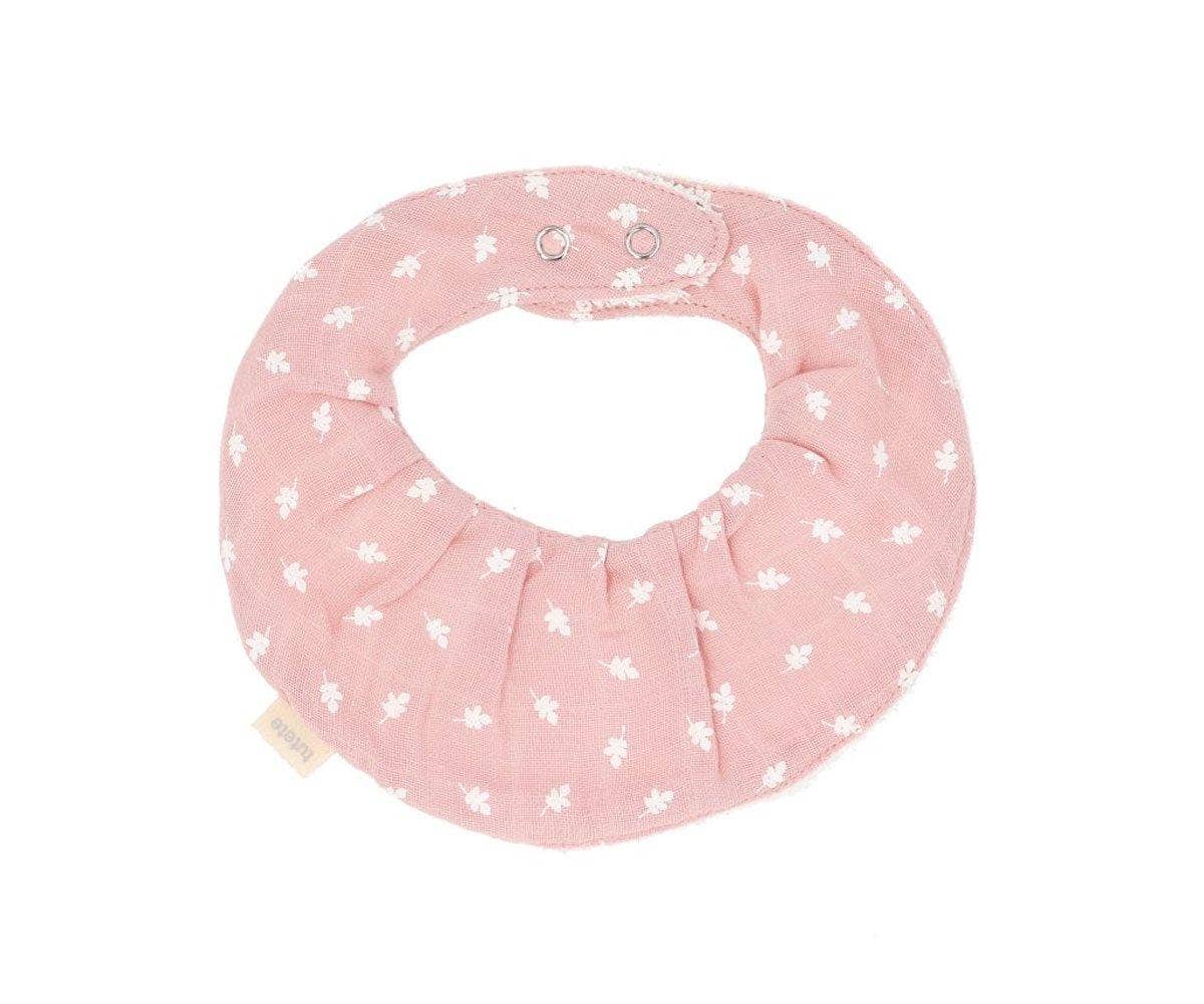 Tutete - Wholesale Bijtbal - Baby - Tutete roze slabbetjes met blaadjes en ruches voor baby's