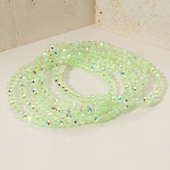 Sensibling Corp. - Wholesale Jewelry Set - 5PCS - Sparkling Faceted Beaded Stackable Stretch Multi Layered Bracelet9