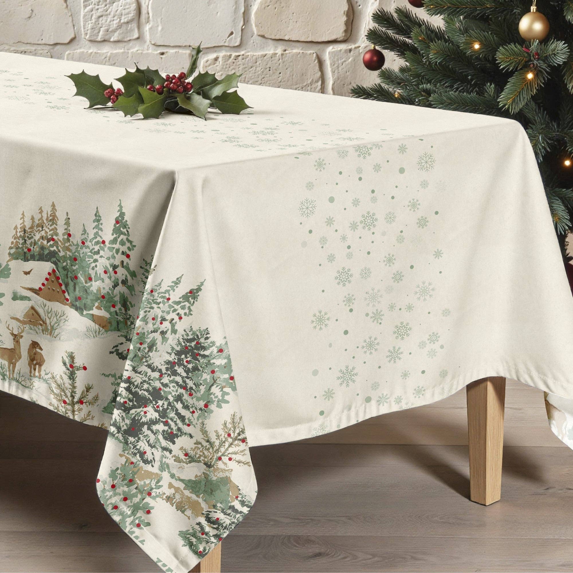 SG HOGAR - Wholesale Tablecloth - New Christmas Deer Stain-Resistant Tablecloth 12253
