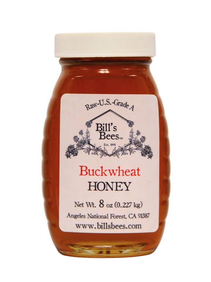 8 oz Buckwheat Raw Honey for wholesale by Bill's Bees