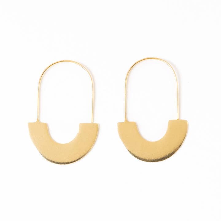 INK + ALLOY – wholesale Hoop earrings – Maggie Half Circles Hoop Earrings Brass Wholesale