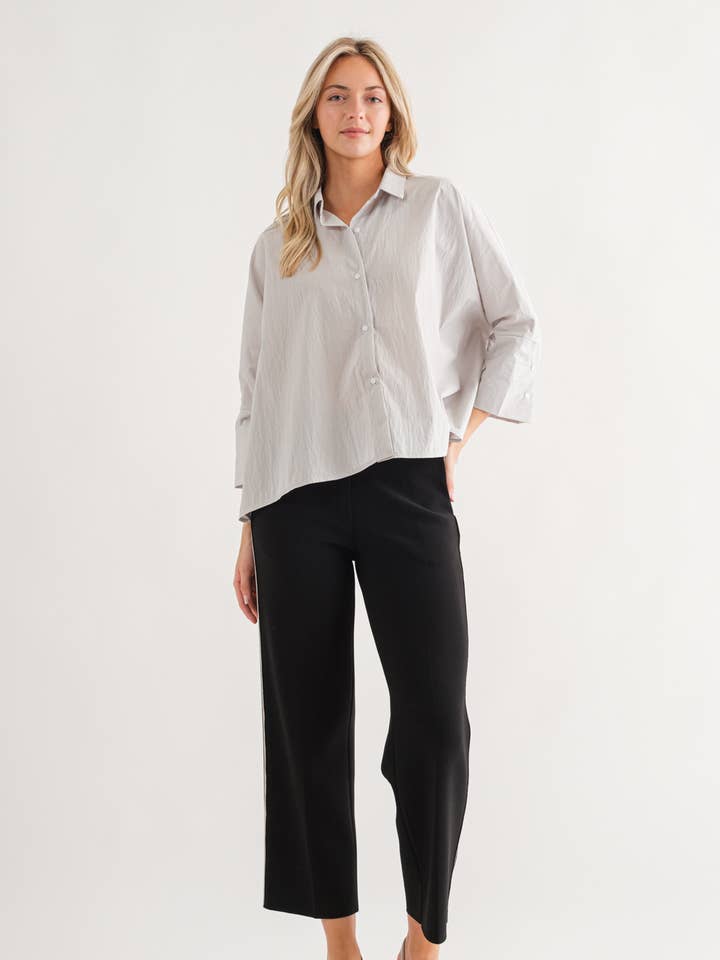 Chemise boutonnée courte à manches Dolman - KH093 pour la vente par Bloidy