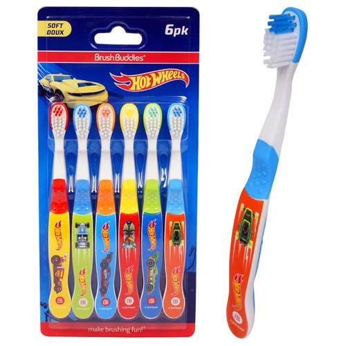 Deluxe Import Trading - Vente Brosse à Dents - Enfant et bébé - Lot de 6 brosses à dents Hot Wheels