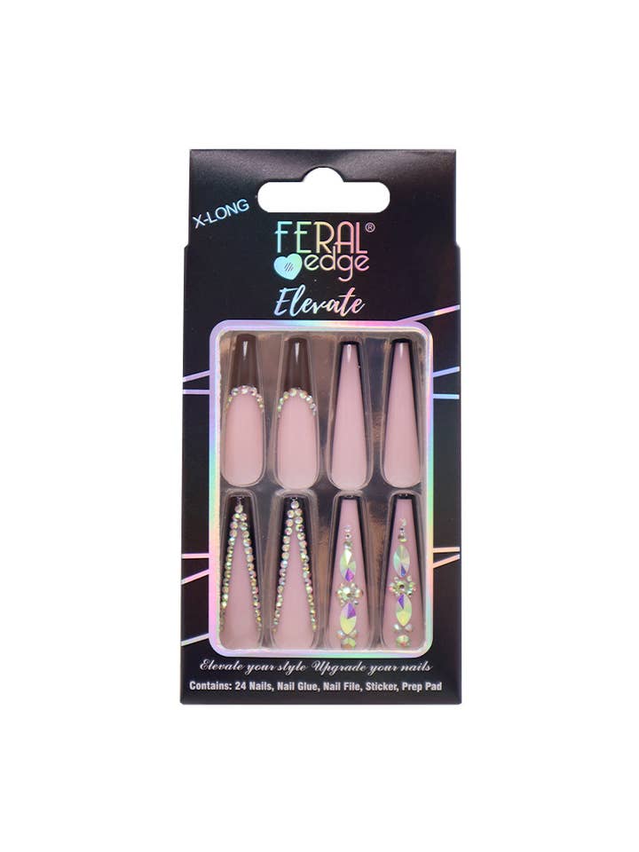 Feral Edge Obsessed-13 Elevate Press on Nail Kit - 12 for wholesale by PINEAPPLE Beauty