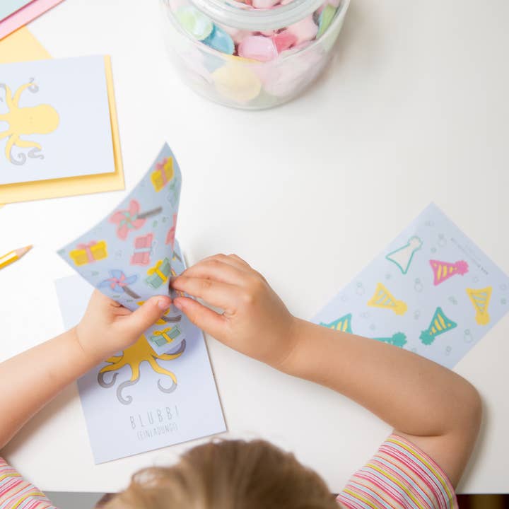 My Pretty Circus - Wholesale Birthday Card - Invitation card set for children's birthday party animal octopus3