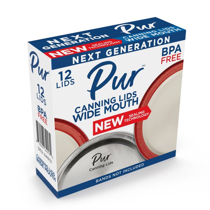 Wide Mouth Canning Lid (No Band) - Box of 12 Each for wholesale by Pur Mason