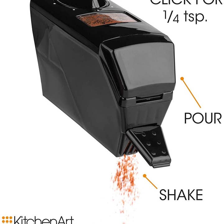 Fox Run Brands - Vendita all'ingrosso Portaspezie - KitchenArt Select-A-Spice - Carosello con misurazione automatica, colore: nero