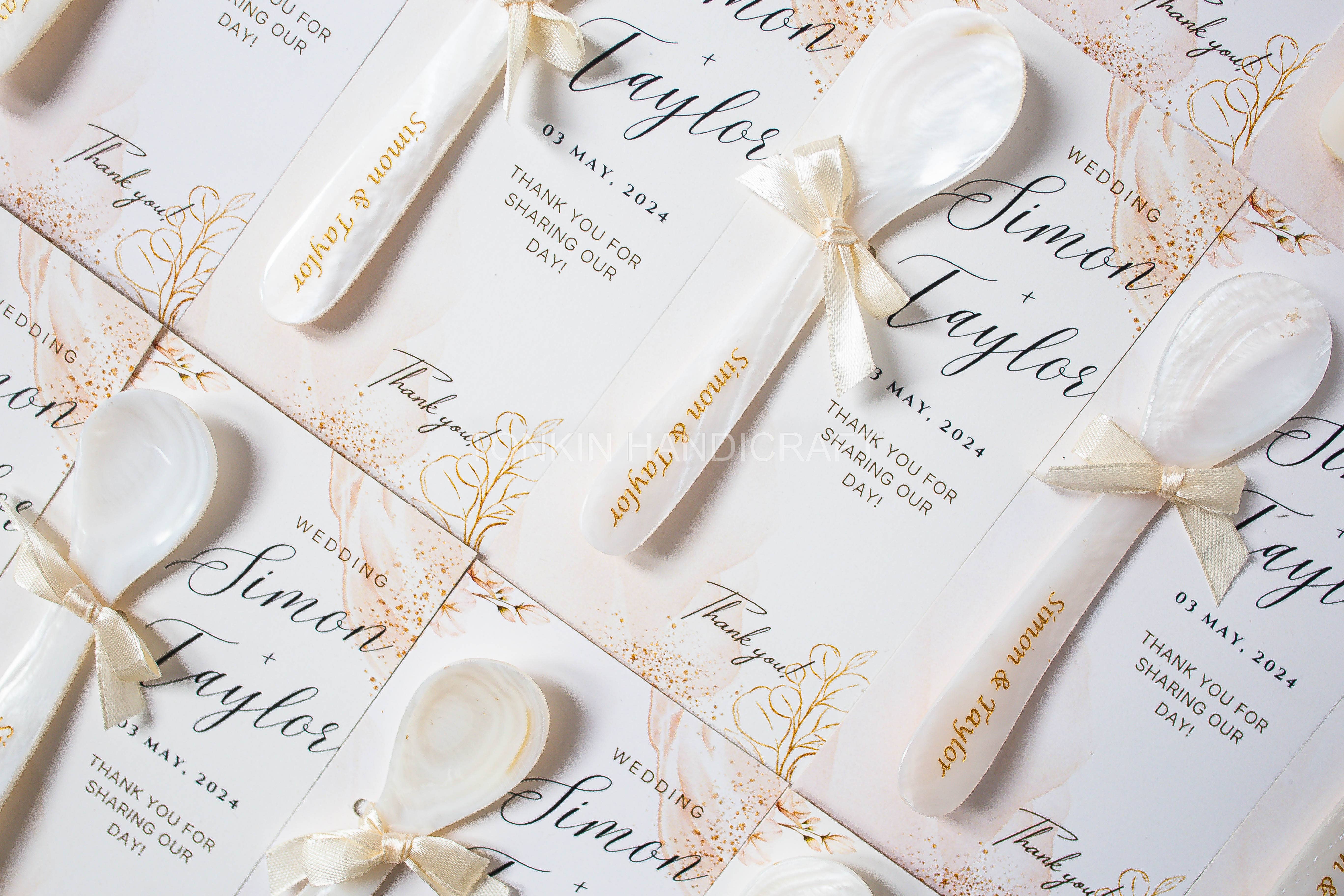 Tonkin Handicraft - Wholesale Kitchen Spoon - Personalized Mother of Pearl Caviar Favor wedding spoon4