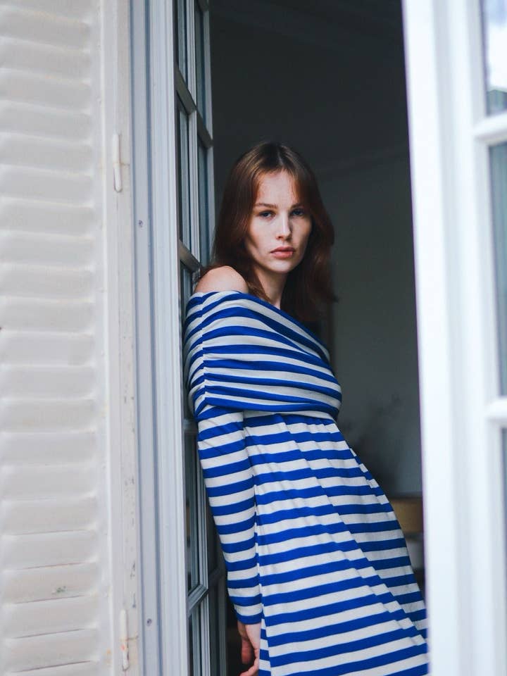 Off-the-shoulder dress - 2787 for wholesale by EASY MODE