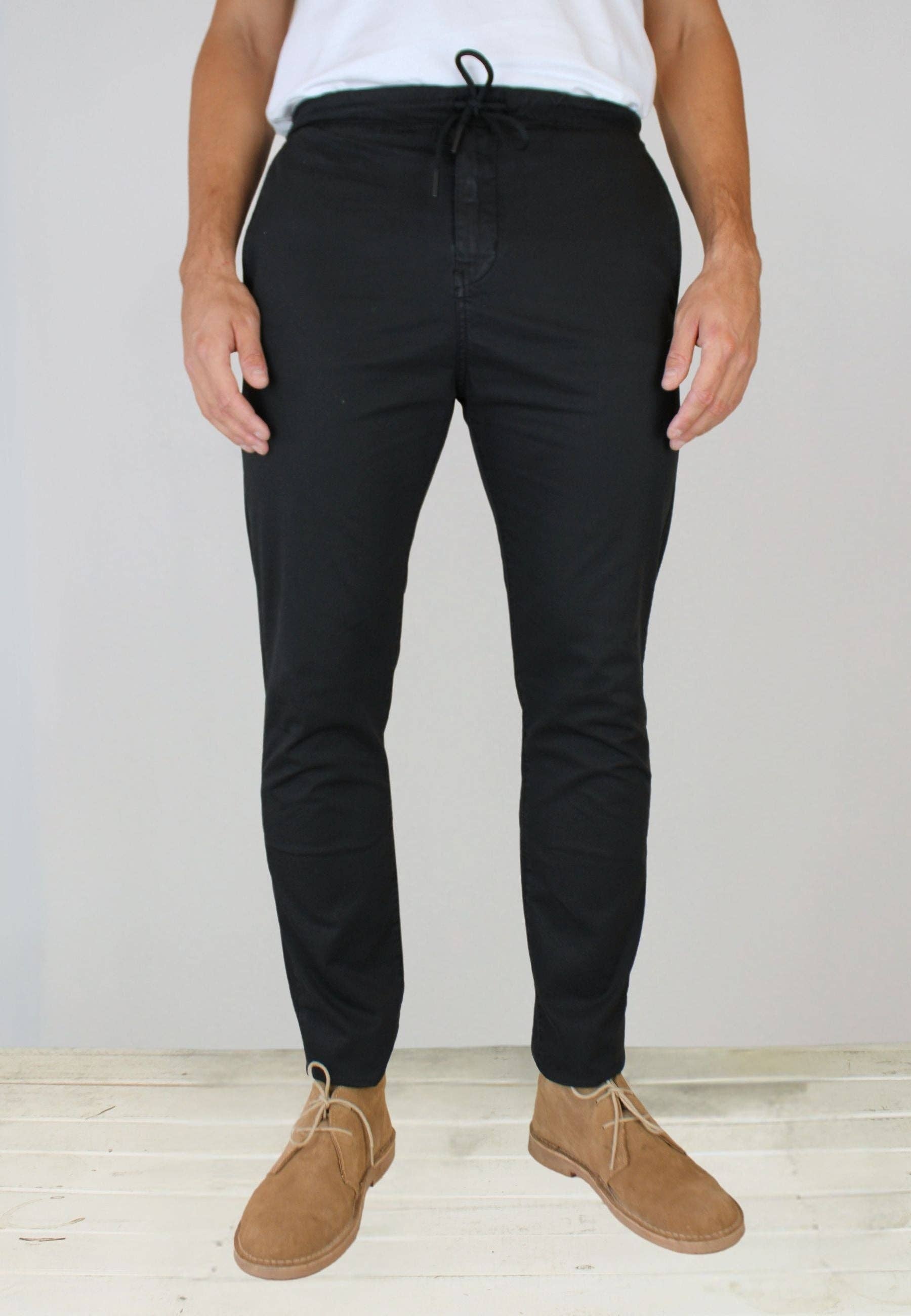 Patadegayo - Wholesale Shorts - Men's - Men's black chino pants with elastic waistband4