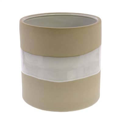 HomArt - Vente Vases - Shore Vase Cylindre Céramique - Lrg - Naturel | Blanc1