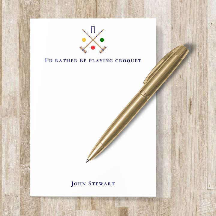 Personliggjort Kroket Notepad | Kroket Papirvarer | Kroket Gave | Gave til Kroketelsker for engroshandel hos The Winsome Life Stationery