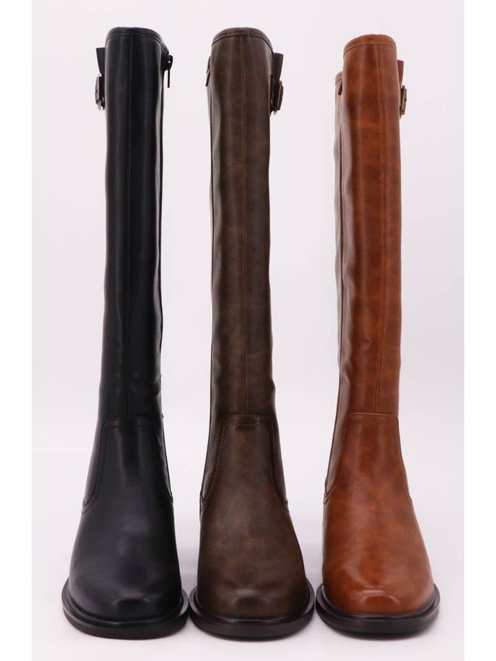 Mars Sky Shoes Wholesale - Wholesale Boots - Women's - Bamboo CITYWALK-11 Women Buckle Strap Knee High Riding Boots3