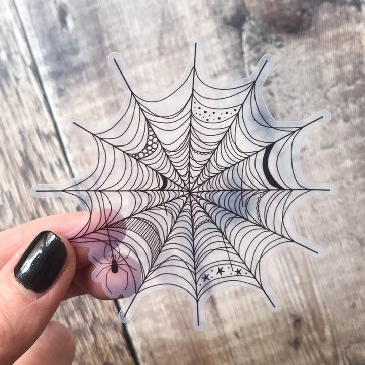Autocollant toile d'araignée transparent, autocollant Halloween toile d'araignée pour la vente par Anita Ivancenko